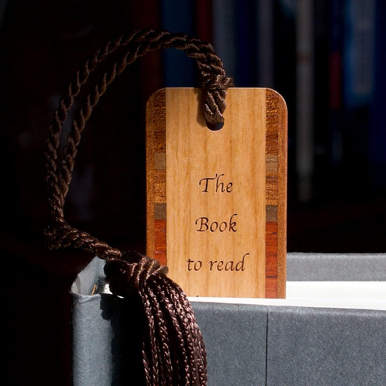 Harper Lee Personalized Wooden Bookmark | Reflective Reading Quote Design | Handmade Wood Bookmark with Brown Collegiate-Style Chainette Tassel | Made in the USA