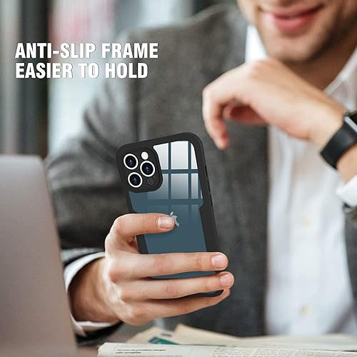 Miniatura 7 de Urarssa Funda compatible con iPhone 12 Pro Max, diseño transparente de cuerpo completo con protector de pantalla integrado, a prueba de golpes,