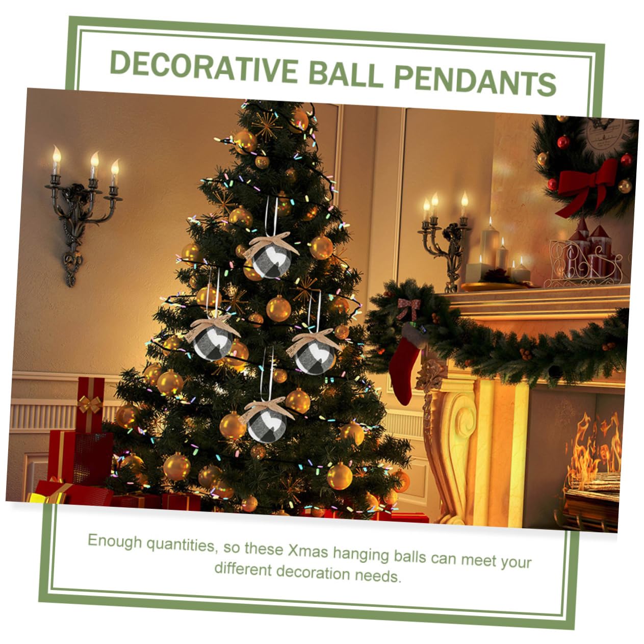 PRETYZOOM 5 Juegos Bola De Tela De Cuadros Navideños Decoraciones Luces De Navidad Al Aire Árbol De Navidad Adornos Guirnalda Oro Bolas De Navidad Espuma 12 Uds * 5