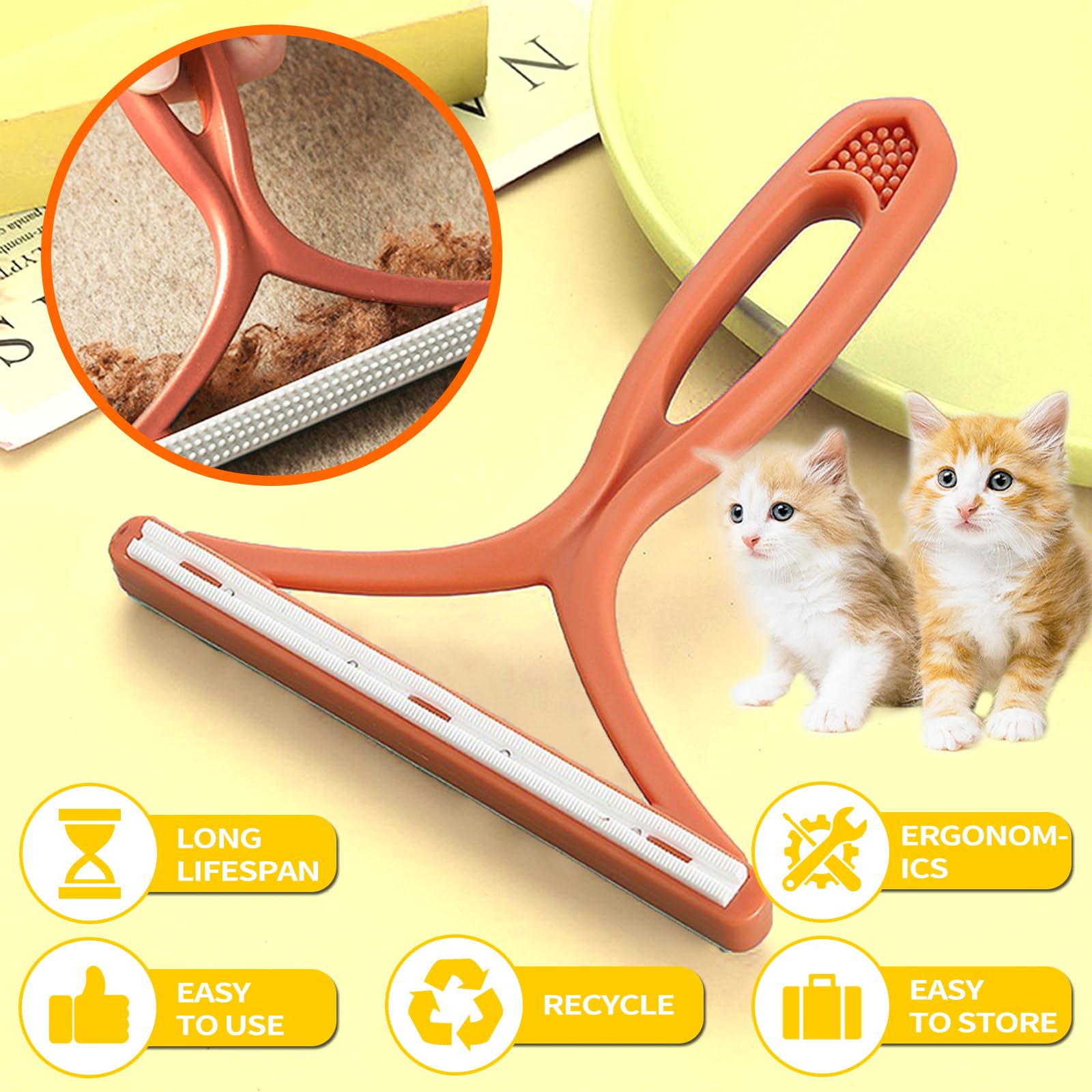 Pet Hair Remover Roller and Portable Lint Remover, Reusable Hair Removal Brush for Dogs & Cats, Clothes Fuzz Shaver - Image 4