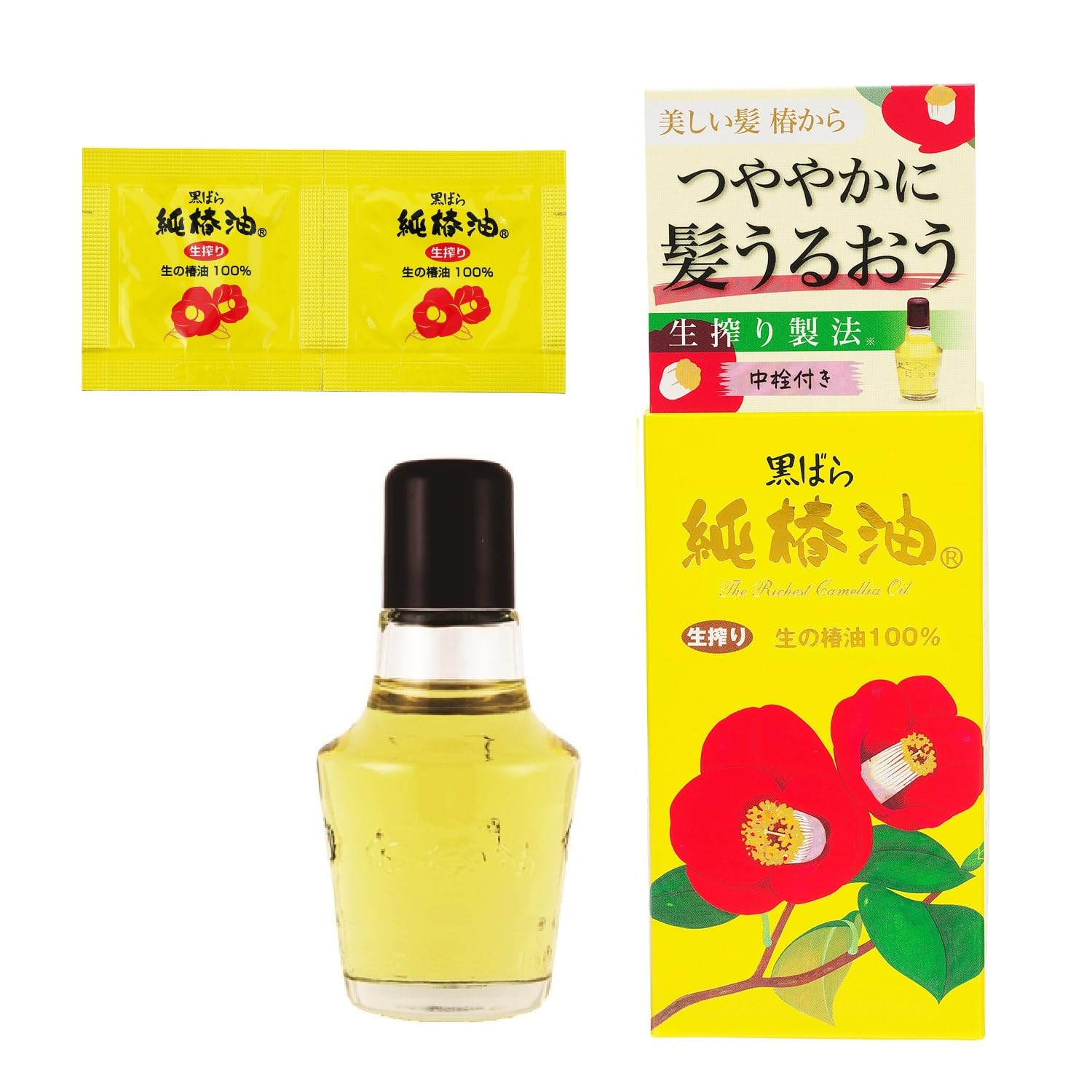 Amazon.co.jp: 黒ばら本舗 黒ばら純椿油 72ml おまけ付き 椿油100