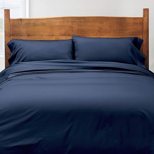 Miniatura 4 de Cuddledown Heritage - Funda de edredón 100% algodón Calidad Premium Tejido de satén ultrasuave Transpirable Cierre de botones Queen Azul