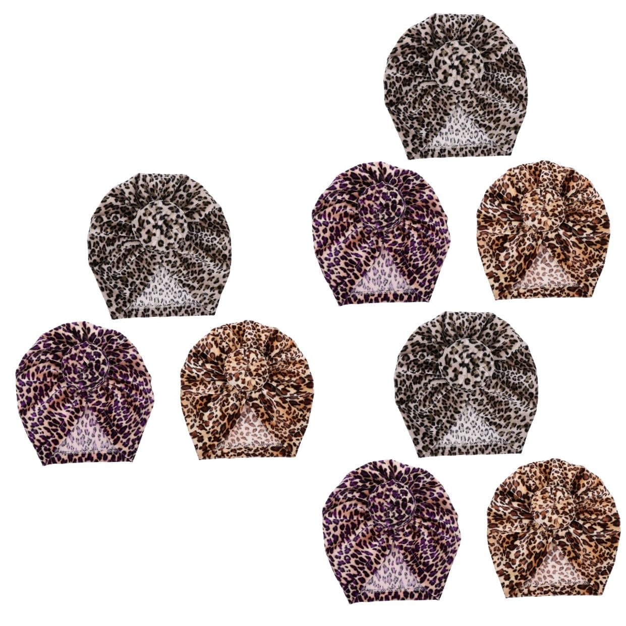 Neugeborenenmütze Wintermütze Wintermütze Kopfschmuck -Turban-mütze Hüte Für -Ohr-Hut -turbanmütze Baumwolle Leopard