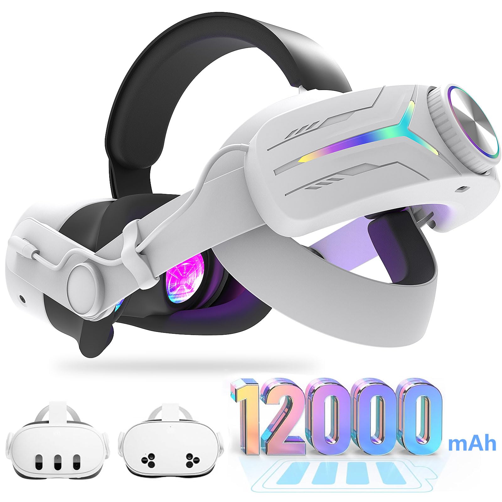 Amazon.com: MTomatoVR 12000mAh Fast-Charging Battery Head Strap