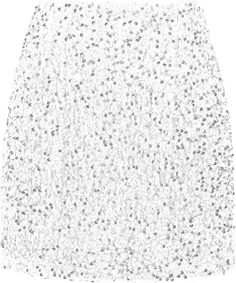 IDEALSANXUN Sequin Skirts for Women Trendy 2023 Sparkly Mini Skirt
