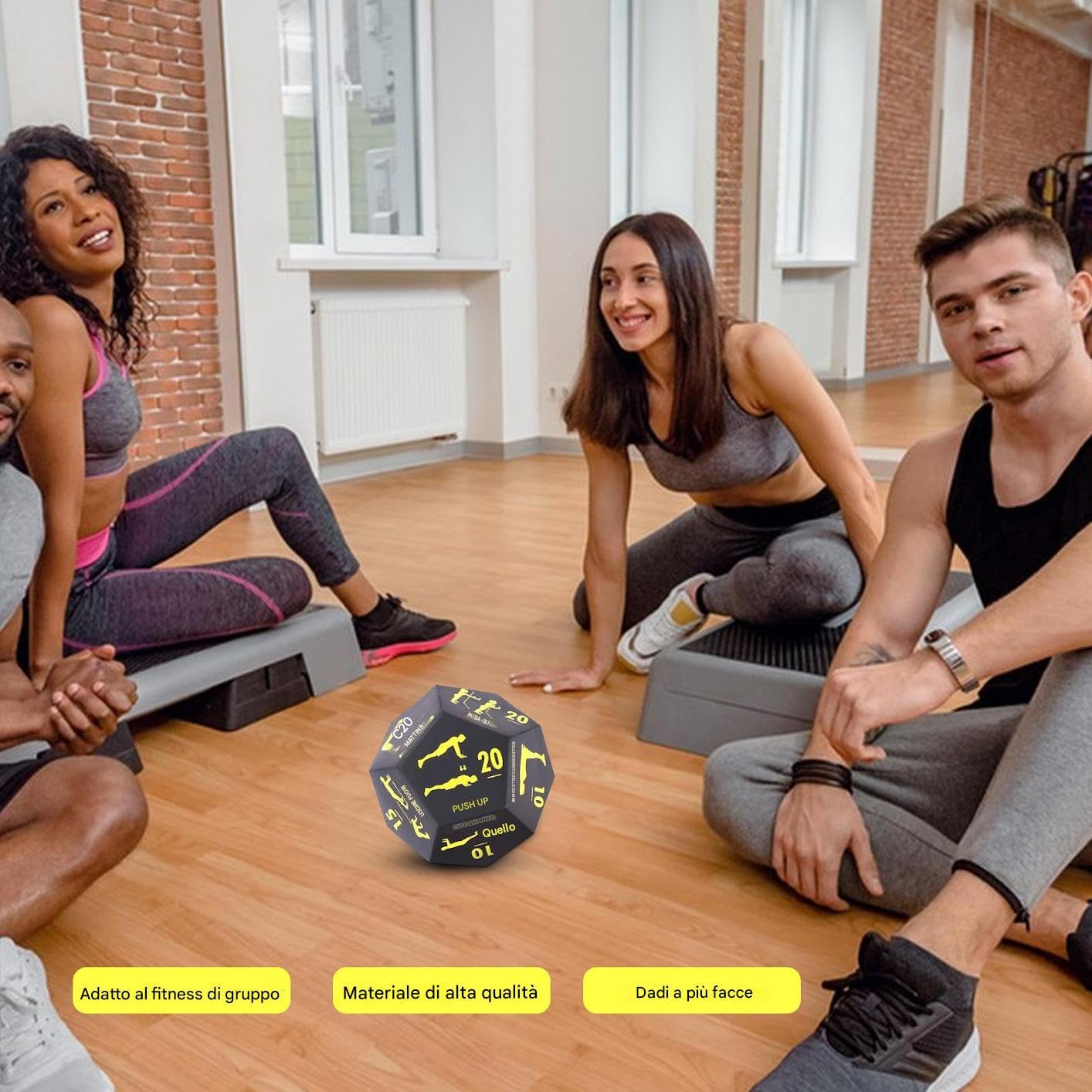 Dadi di fitness, dadi di allenamento per l'esercizio | Gioco da dadi yoga a 12 lati - Allenamento per la Accessori per palestra per la casa per il condizionamento sportivo della di yoga di riabilitazi
