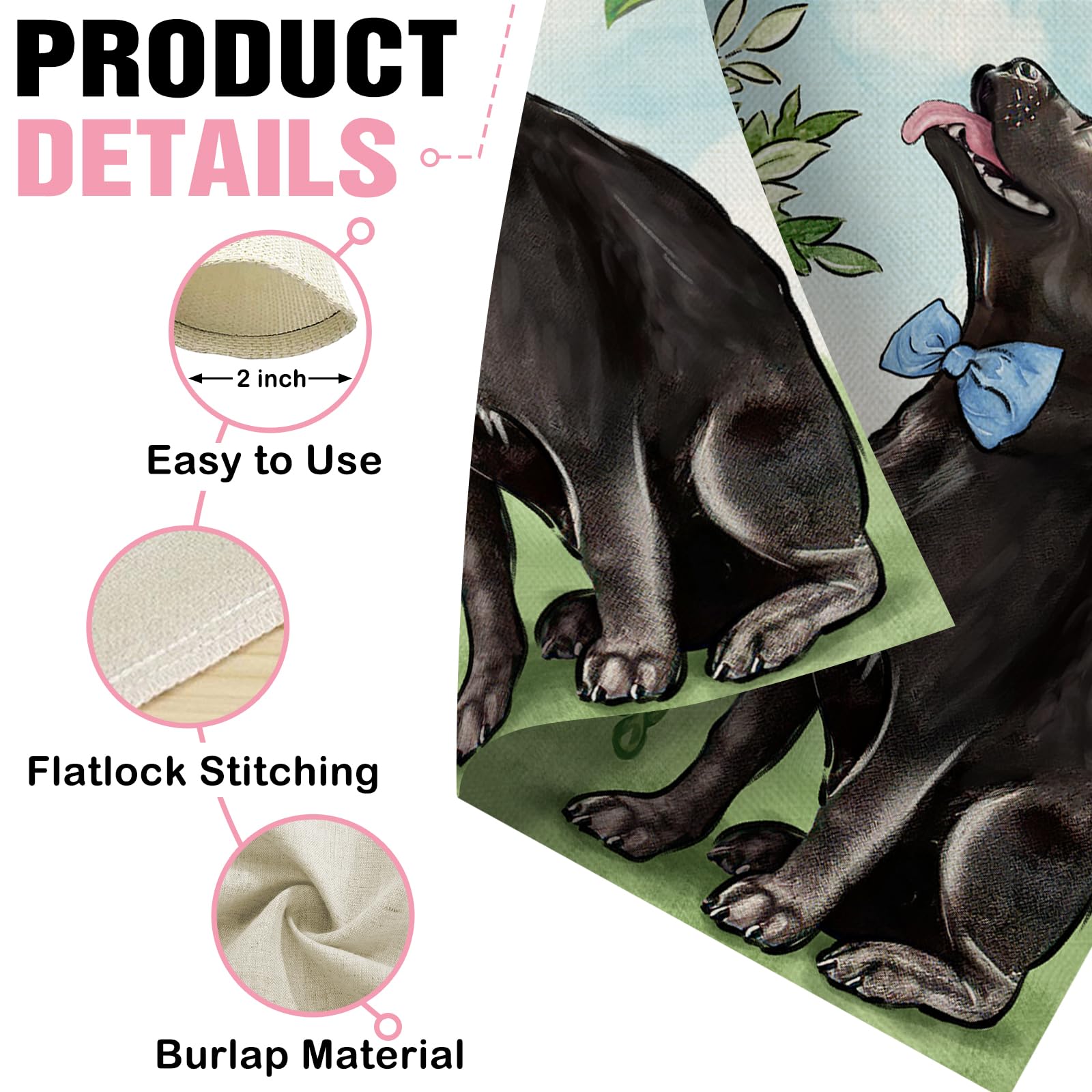 Dyrenson Gartenflagge 'Welcome Easter' Mit Labrador – 30,5x45,7 Cm, Wetterfest, Doppelseitig Bedruckt