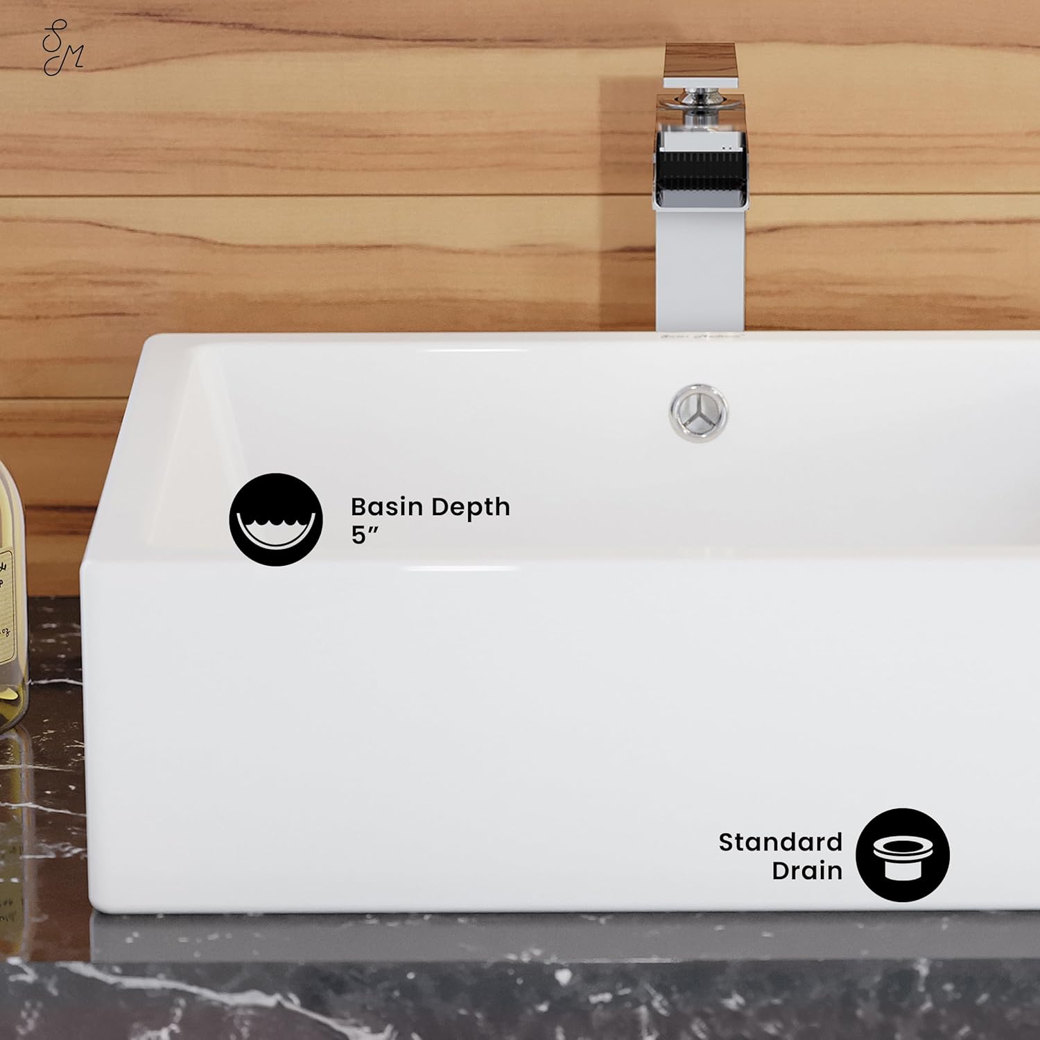 Swiss Madison SM-VS277 Voltaire 17" Square Ceramic Vessel Sink