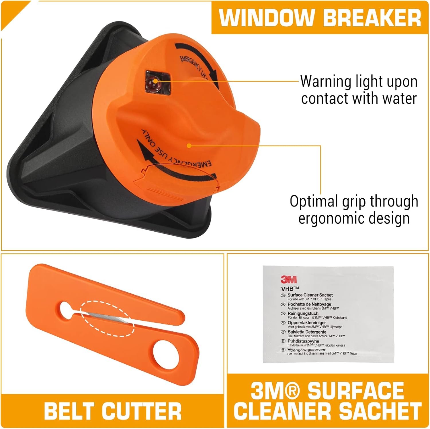 Buy BATAVIA Car Window Breaker and Seat Belt Cutter, 2 in 1 Emergency