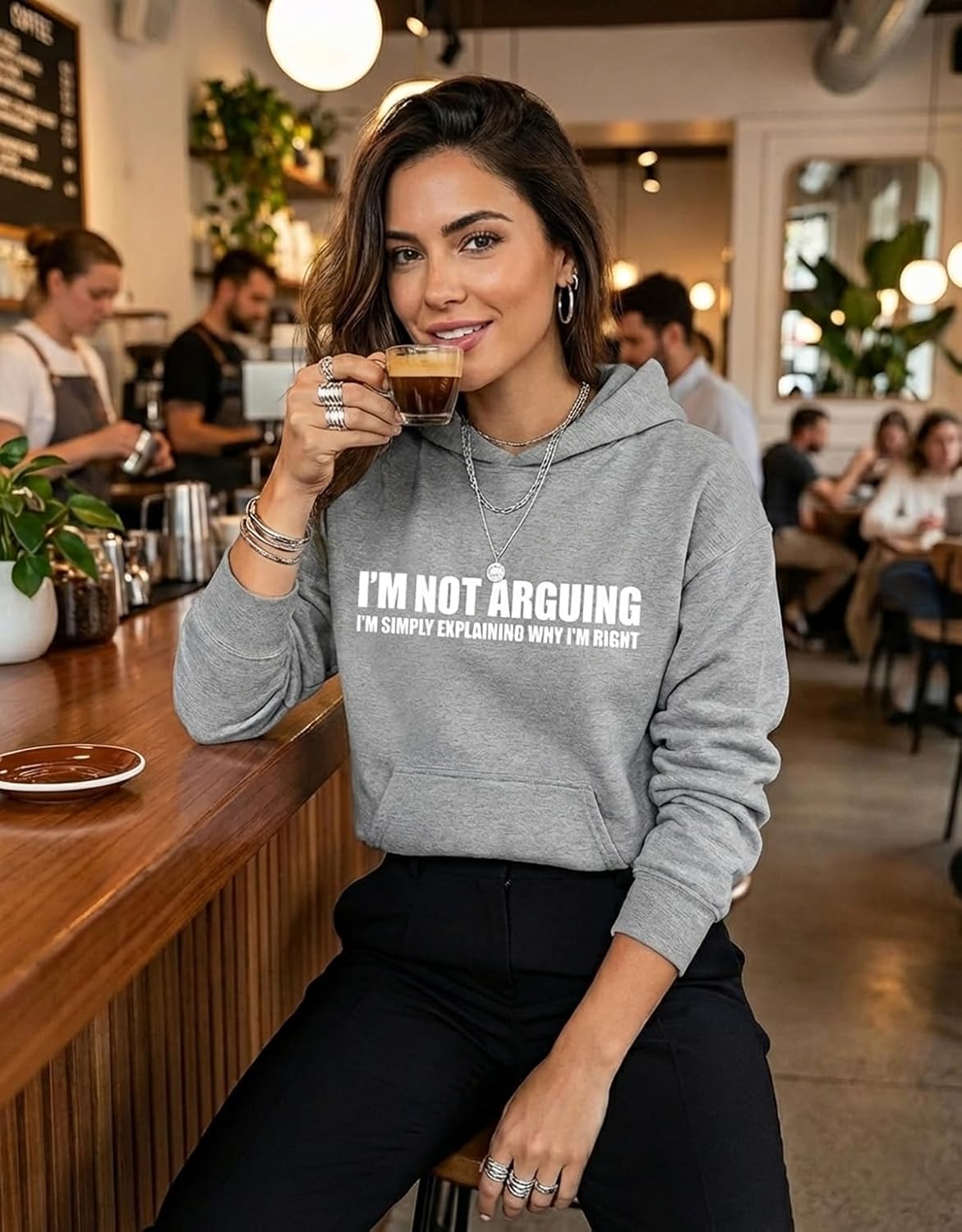 Tstars Funny Hoodie Women 99% Chance I Don't Care Sarcastic Pullover image 3