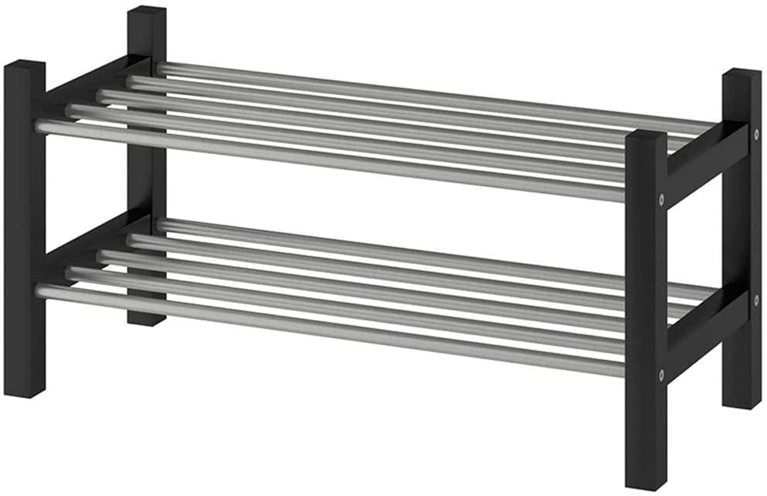 Metal Entrance Shoe Rack,Heavy Duty Shoe Rack 2-Tier Sturdy Storage Rack, Easy to Assemble,Suitable for Living Room Bedroom Entrance (31.1 * 14.56inch)