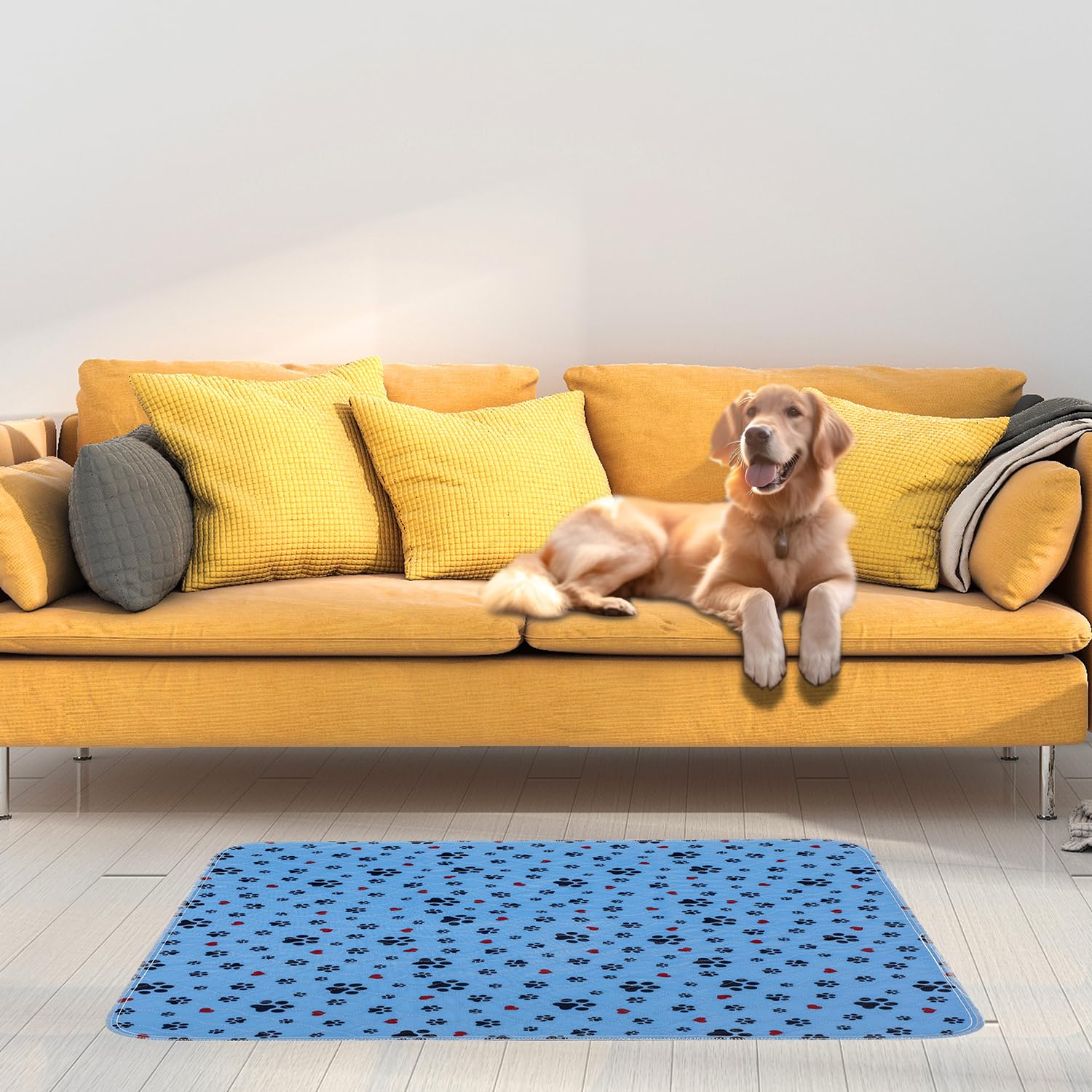 Almohadillas lavables para orina para perros, paquete de 2 almohadillas extragrandes de 34 x 36 pulgadas, súper absorbentes, reutilizables, antideslizantes, 100% impermeables, almohadillas de