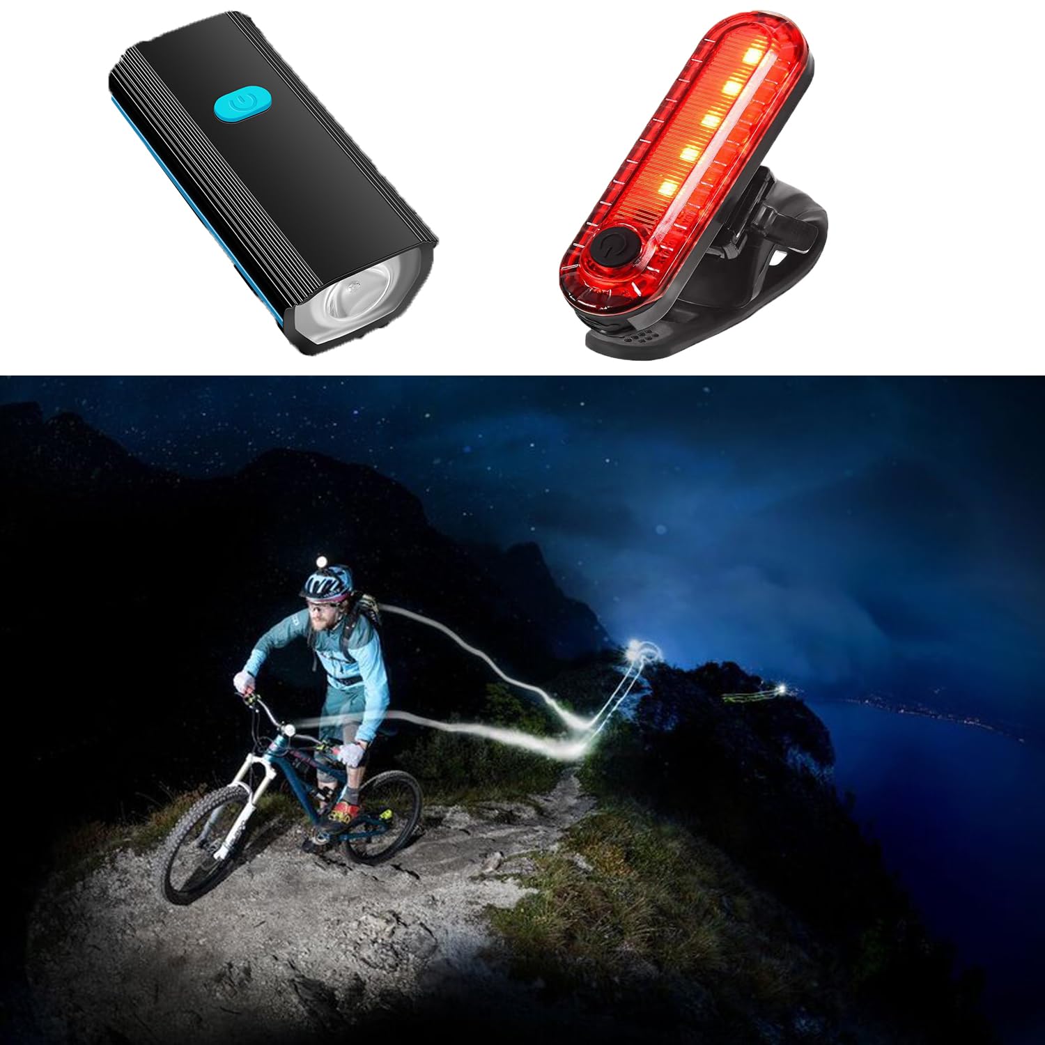 RIDWIND Bike Lights For Night Riding IPX6 Waterproof Bicycle Lights - View #3