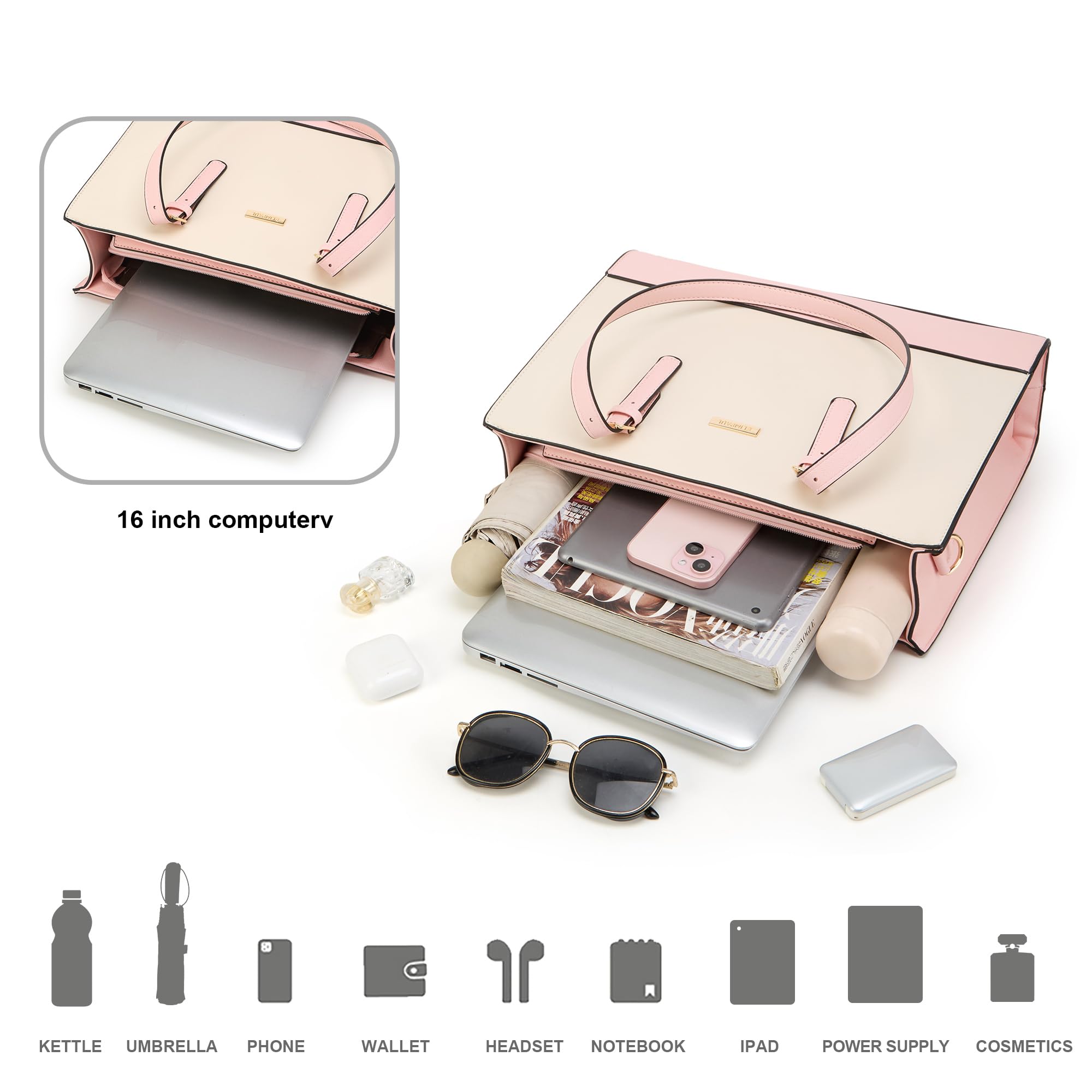 Modische Damen-Handtaschen, Tragetasche, Schultertasche, Tragegriff oben, Geldbörsen-Set