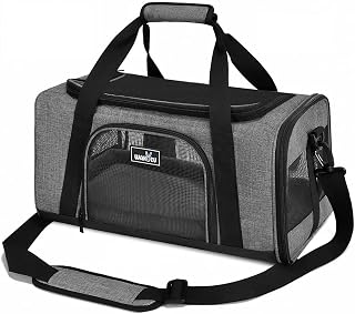 TSA Approved Pet Carrier for Small Cats & Dogs - Airline Under-Seat, 3 Entrances, 5 Mesh Windows, Waterproof, Sturdy Frame