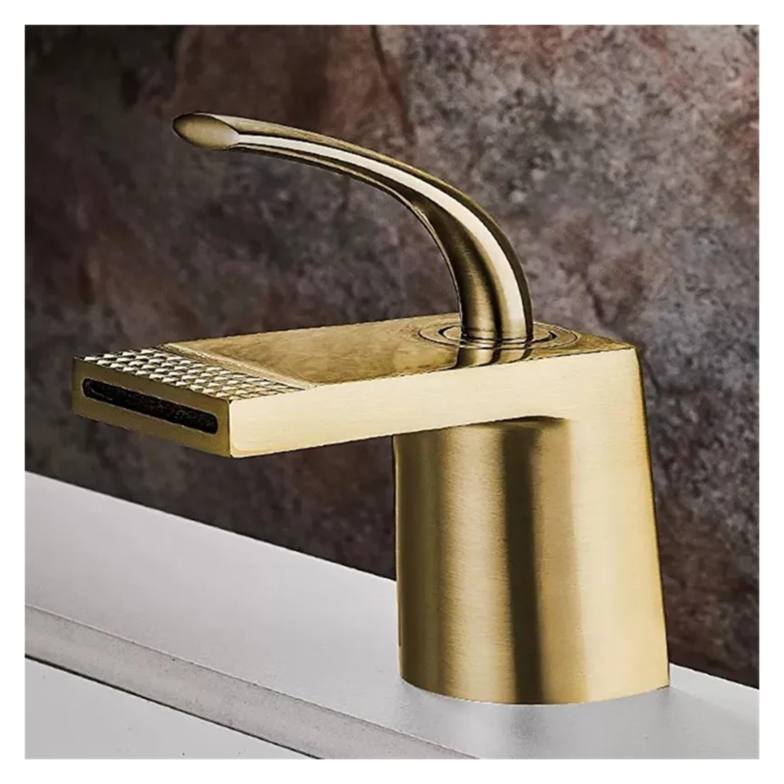 BHFPFZA ry Rose d Black Waterfall Basin Faucet - Hot & Cold Mixer Tap for Bathroom & Kitchen Sin Modern Design Ele Household Fixtures