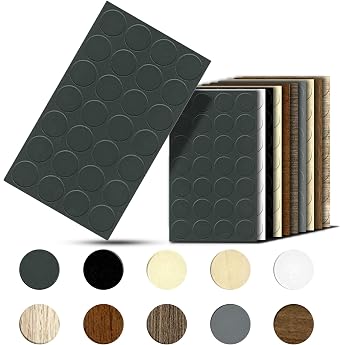 haggiy Cover Caps / Furniture Plasters Diameter 20 mm   Pack of 28   Dark