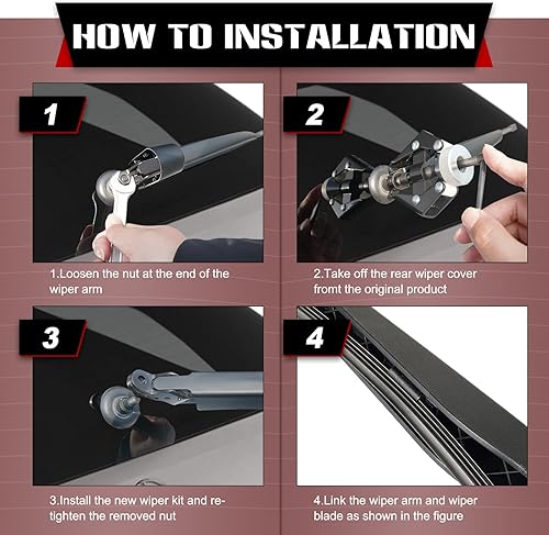 Miniatura 3 de OTUAYAUTO Reemplazo del limpiaparabrisas trasero para Ford Expedition 2018-2023, accesorios de brazo de limpiaparabrisas trasero, kit de cubierta de