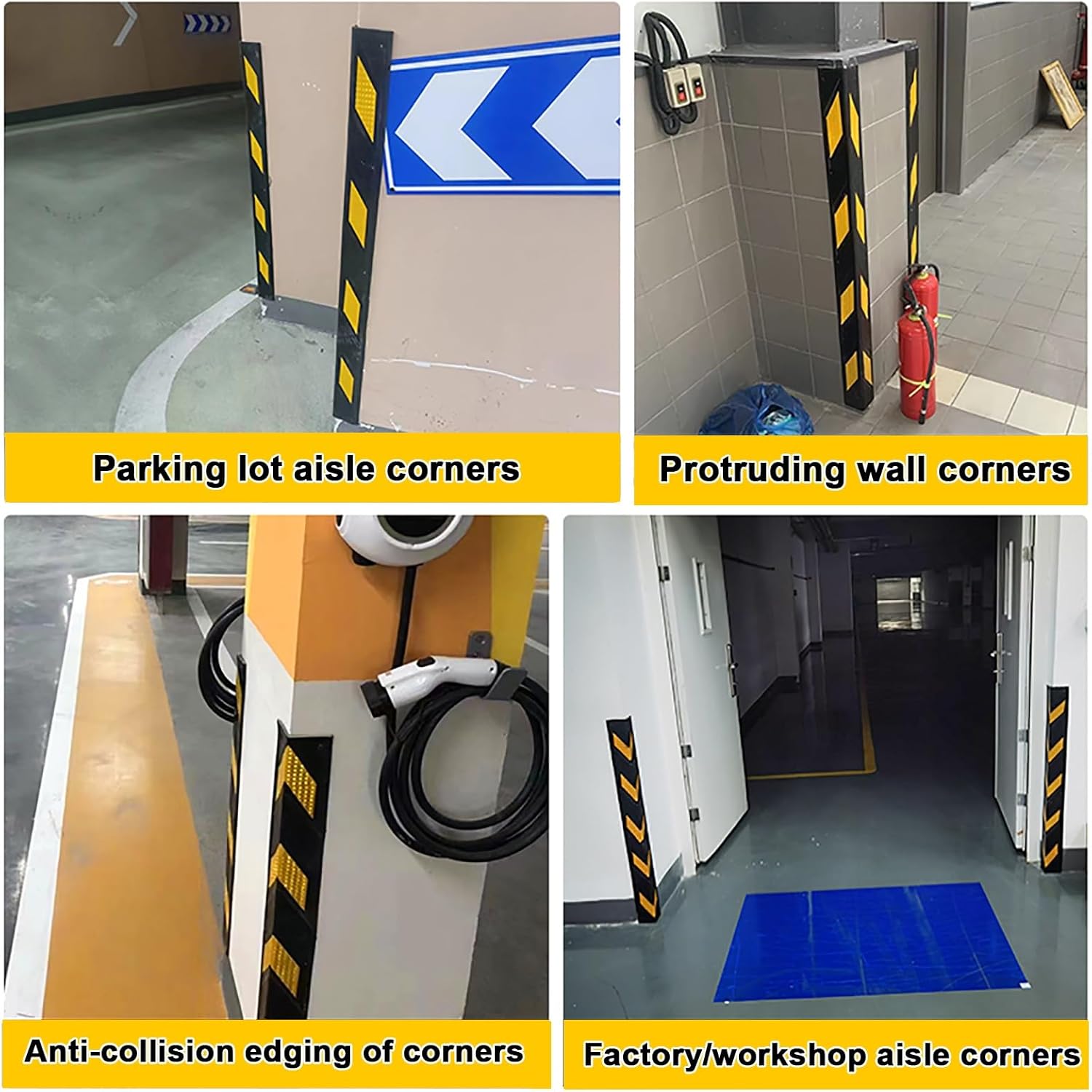 Rubber Garage Wall Protectors Durable Garage Car Door Protector Wall Bumper Guard High Visibility Reflective Type Prevent Accidental Scratches Warehouse Parking Garage(800X100X10mm)