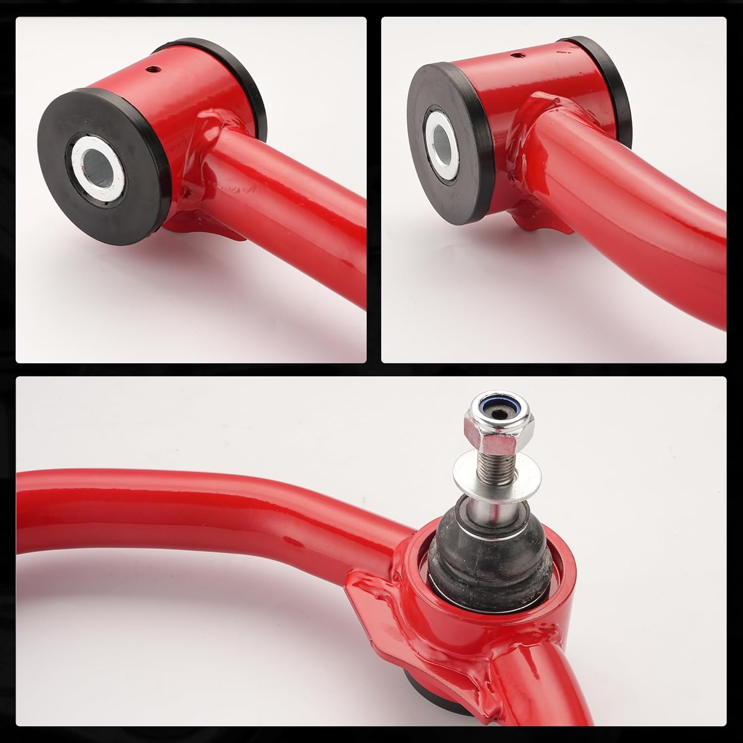 2-4 Inch Upper Control Arms for 2004-2020 Ford F-150 2nd Generation Alignment Lift Kit, Tubular Red Replacement Arms Compatible with Factory/Stock Suspension Arms(Red)