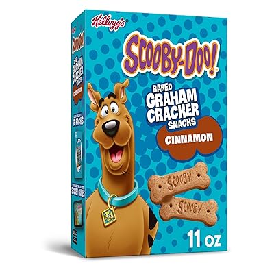 SCOOBY-DOO! Baked Graham Cracker Snacks, Made with Whole Grains, Kids Lunch Snacks, Cinnamon, 11oz Box 1 Box