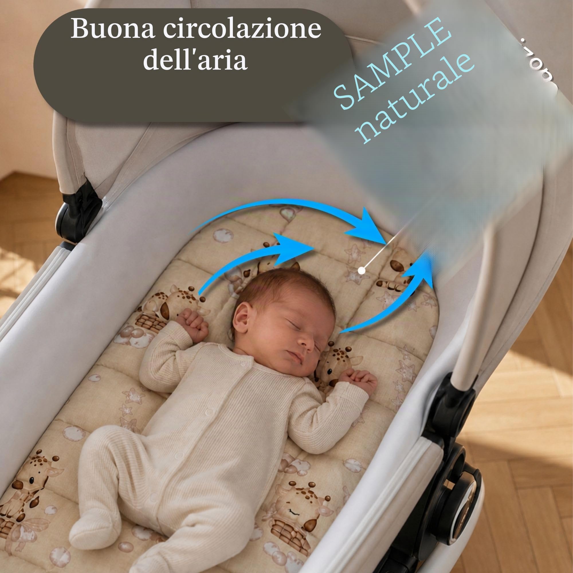 Totsy Baby materasso culla 35x75 cm per navicella carrozzina co-sleeping neonato bebè lettino passeggino ovale lattante comodo sostegno riposo – traspirante & lavabile 75 x 35