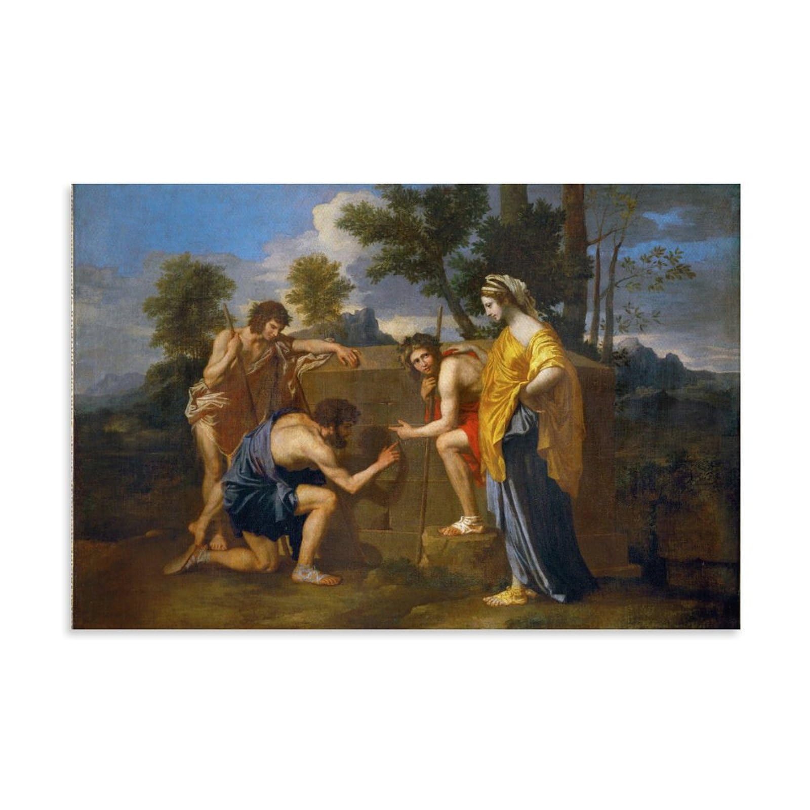 Nicolas Poussin Et in Arcadia Ego (The Shepherds of Arcadia), Second Version, Late 1630s Poster Canvas Painting Wall Art Decorative Picture Prints Modern Decor Unframe-style 20x30inch(50x75cm)