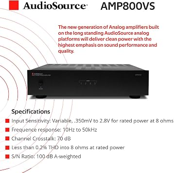 AUDIOSOURCE AMP800VS 8-Channel, 4-Zone Distributed Audio Analog Power Amp