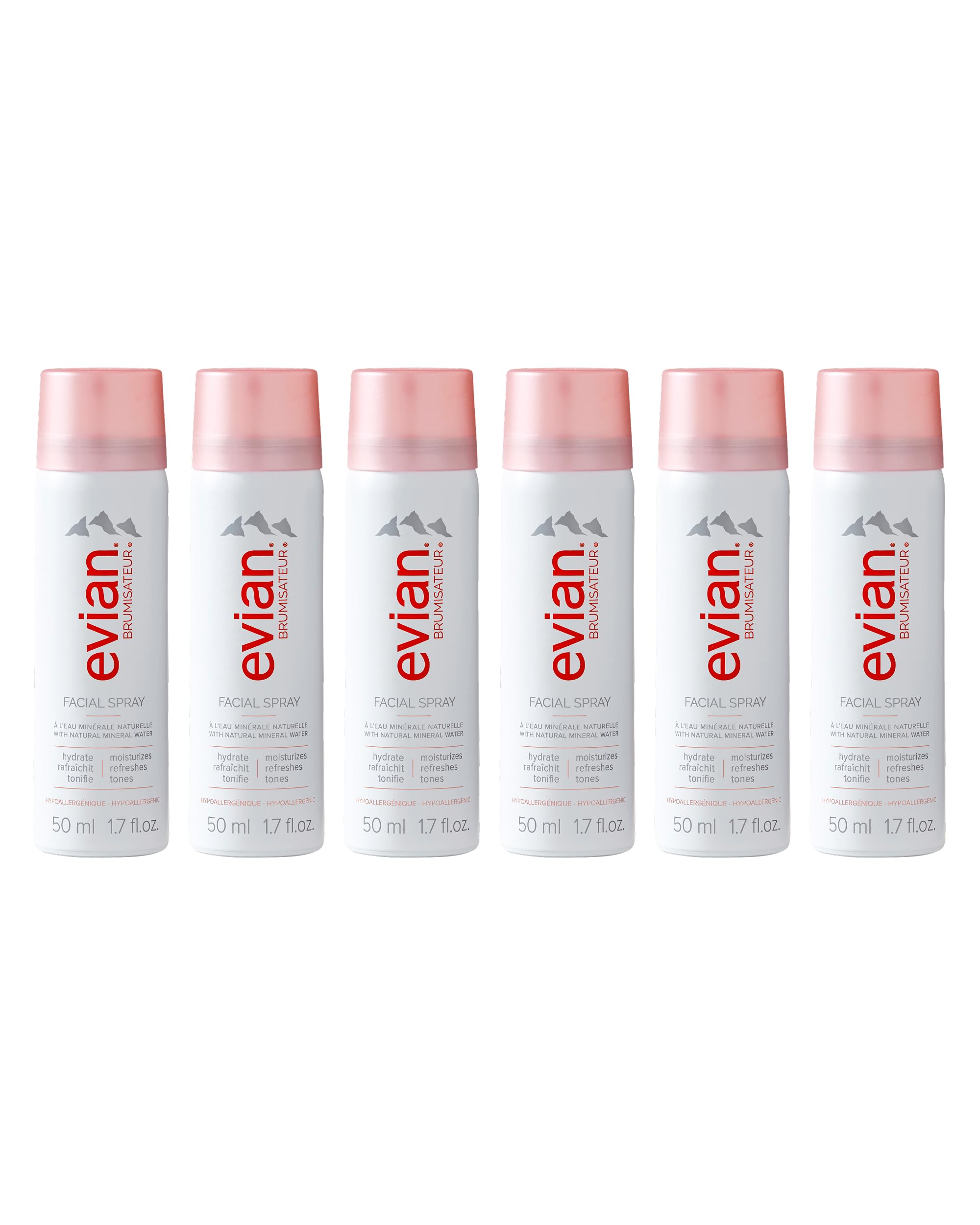 evian Natural Mineral Water Facial Spray, 1.7 oz. Travel Size (6 pack)
