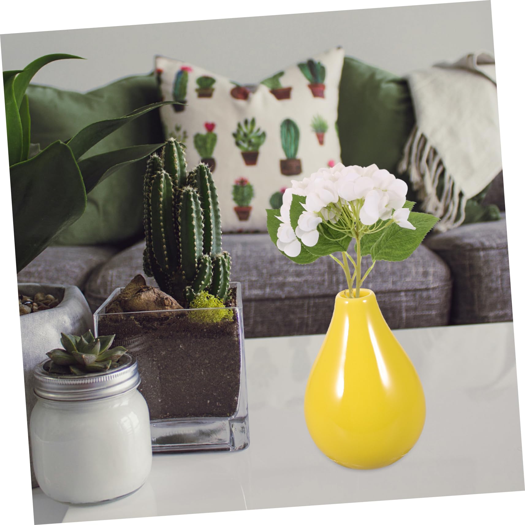 PRETYZOOM 4 Vasi in Ceramica Moderni per Fiori Secchi, Eleganti, Sicuri e Creativi, Decorazione Tavolo e Libreria per Casa e Ufficio