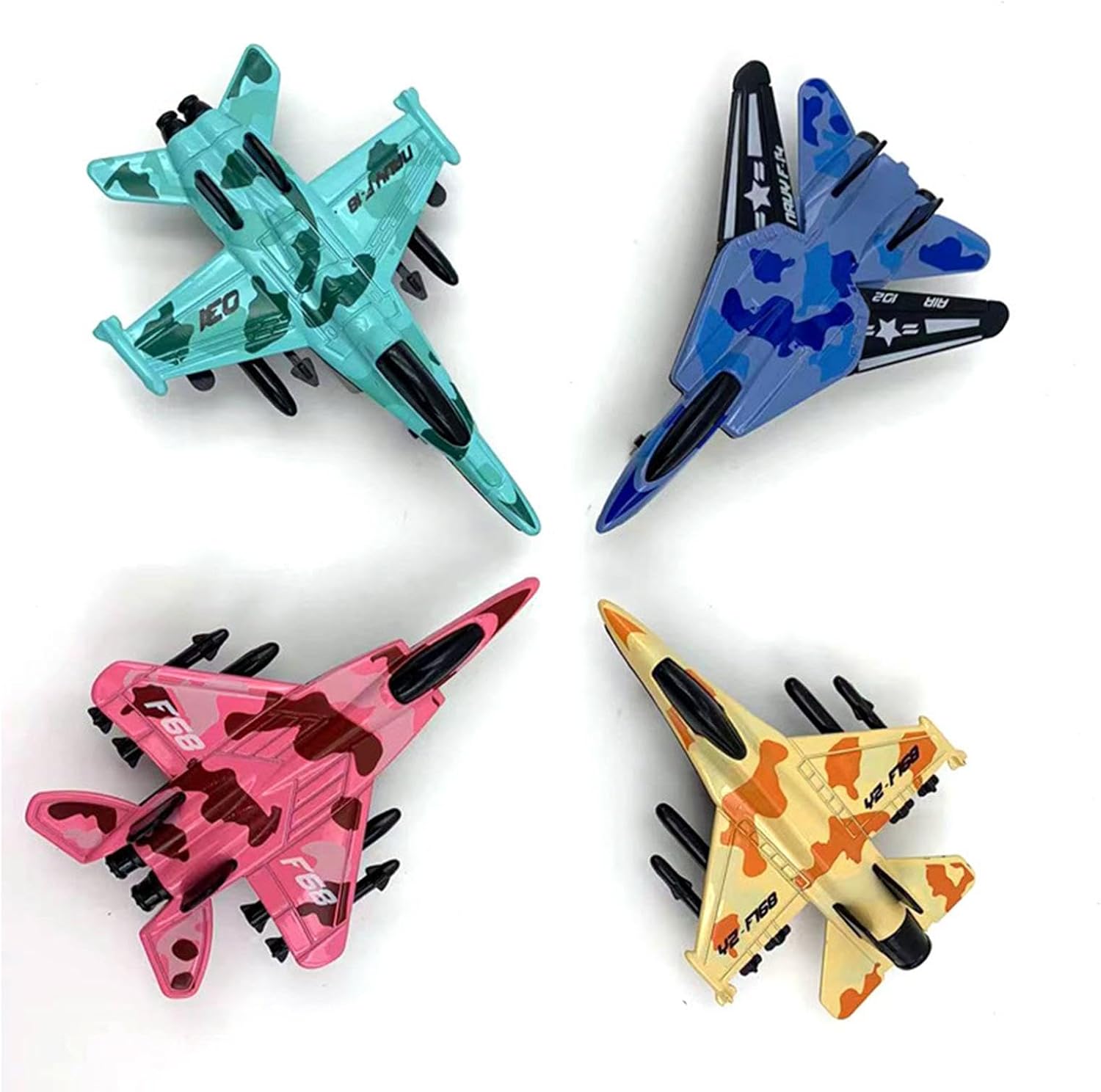 4X Alloy Metal Models Aircraft Children Toy Fighter Jet for Bedroom Desktop