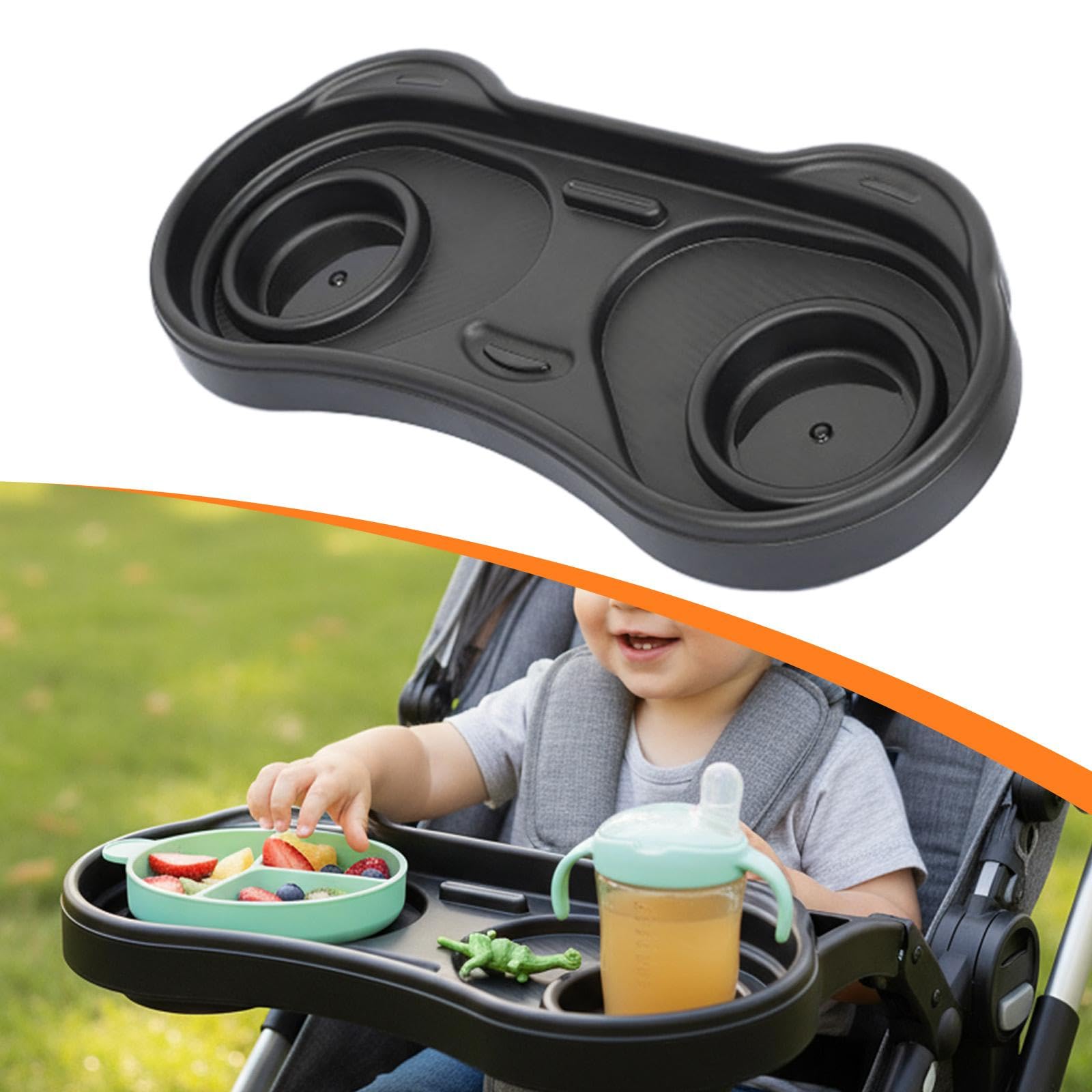 Colcolo Plateau Universel pour Poussette, Repose-Mains, Accessoires pour poussettes, Porte-gobelet Amovible, Support Flexible pour Bras de Maintien