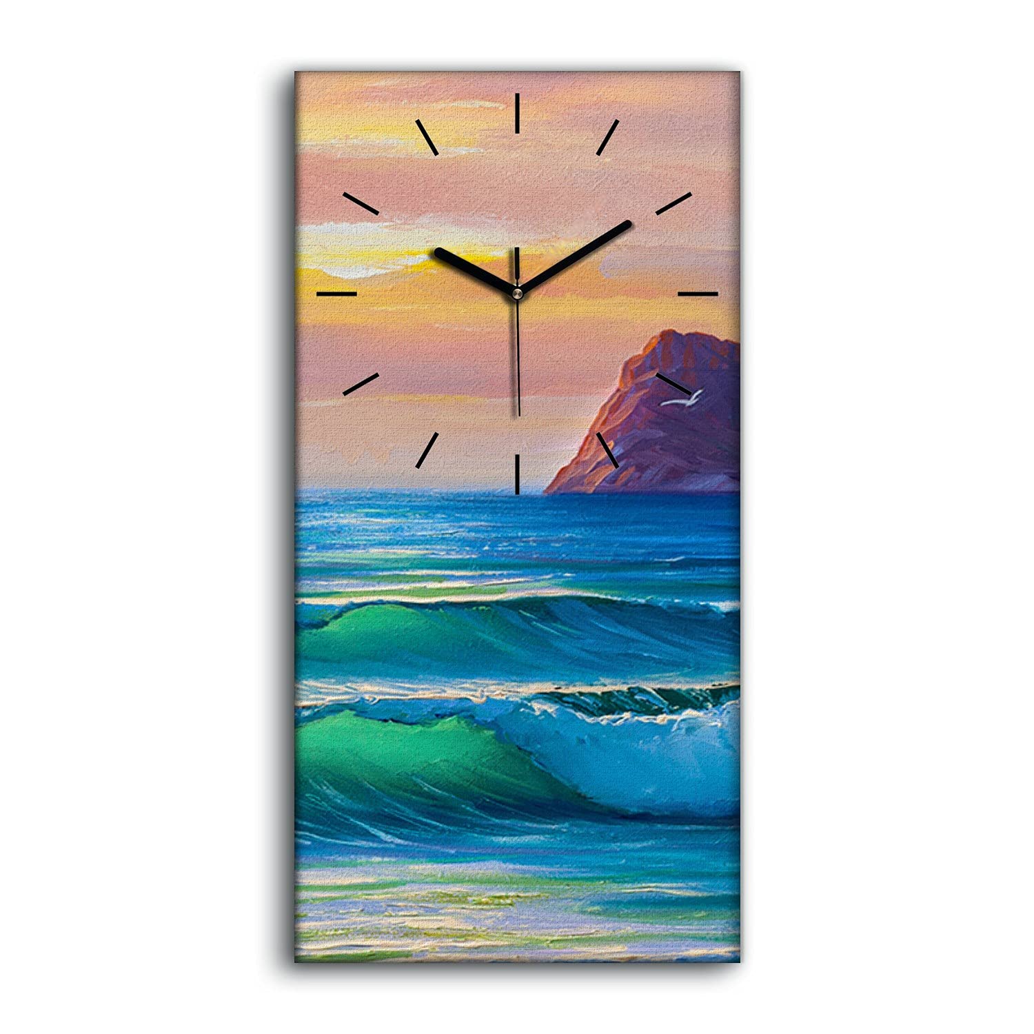 Horloge sur toile salon chambre 30x60cm decoration image nature