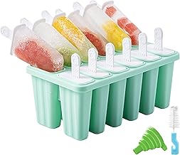 Popsicle Molds Silicone Ice Pop Molds BPA Free Popsicle Mold Reusable Easy Release Ice Pop Maker (12-Cavity, Green)