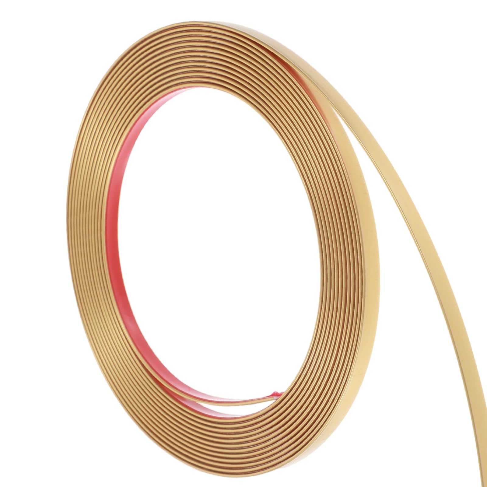 Gold Trim Peel and Stick Molding Flexible PVC Wall & Ceiling Decoration Strip Self-Adhesive Molding Trim Tape for Mirror Frame Border Walls Cabinet Tile Decorative 196.8"L X 0.27"W