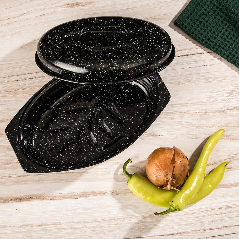 Granite Ware 6106 Roaster / Cocotte à enfourner Acier Carbone Noir - 33 cm* 20cm*11cm