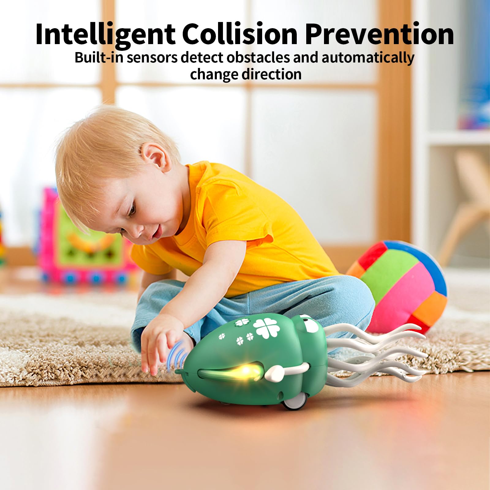 Smalody Smart Dancing Octopus Toy with LED Lights and Music, Rechargeable Interactive Baby Toys with Obstacle Avoidance - Image 3