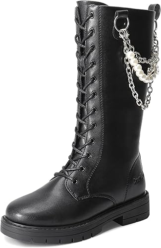 DREAM PAIRS Botas altas hasta la rodilla para niñas, zapatos de equitación de invierno (niños pequeñosniños grandes)