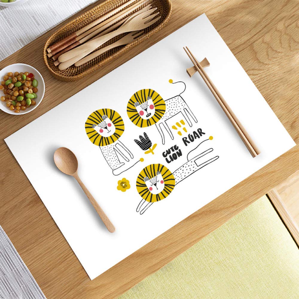 Lklnkvl Yr9 2 Placemats, Tasteless Waterproof Table Mat Western Cloth Coaster Student Pvc Anti-Scald Heat Insulation Home-Yr9-1_35*45Cm(,35 * 45Cm)