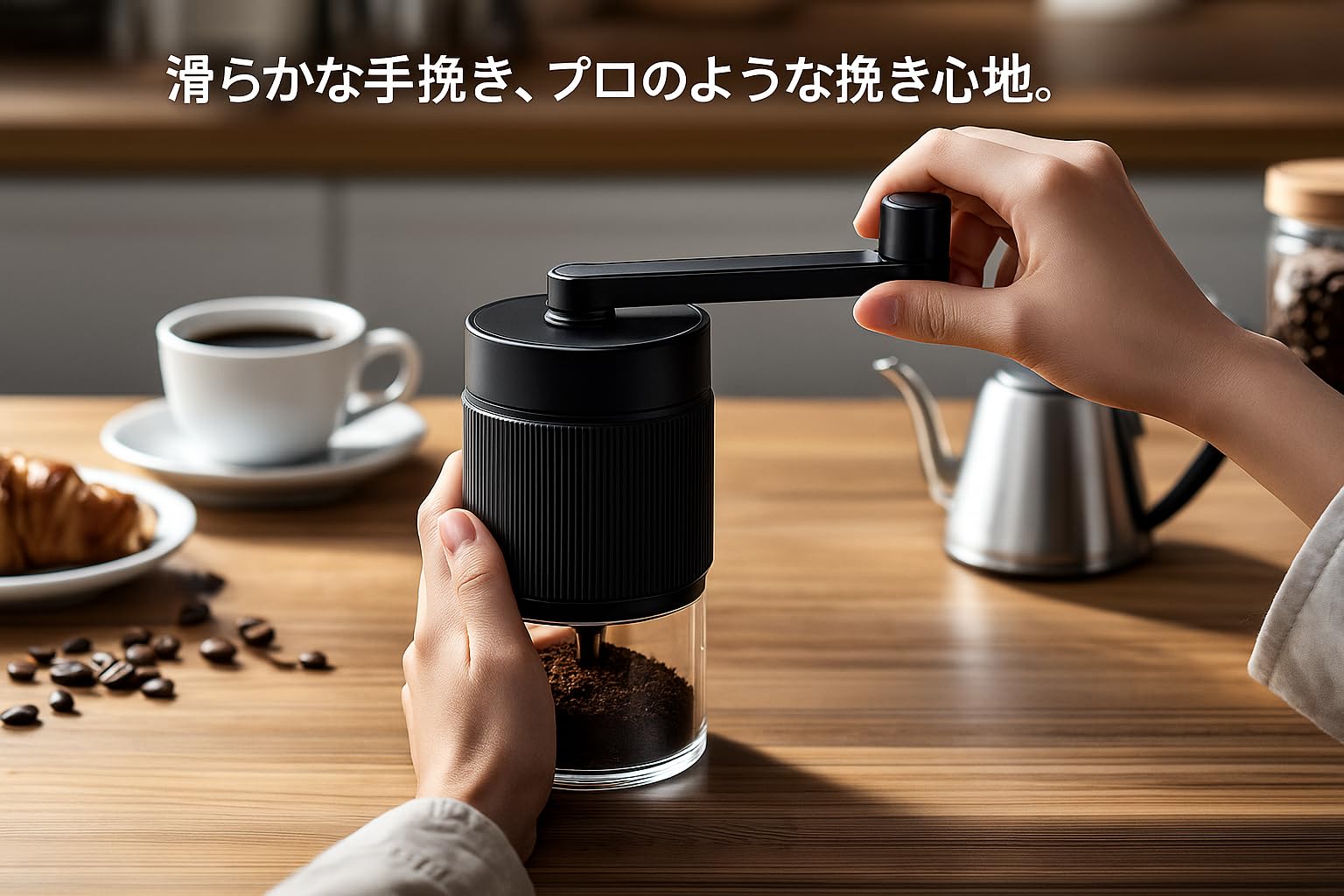 Amazon | ポータブル 手動コーヒーミル, 調節可能な粗さ設定