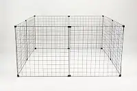 Cercadinho Cachorro,Porquinho Da Índia 120 cm (comprimento) x 120 cm (largura) x 60 cm (altura) Conectivos e Abraçadeiras (PRETO)