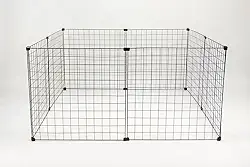 Cercadinho Cachorro,Porquinho Da Índia 120 cm (comprimento) x 120 cm (largura) x 60 cm (altura) Conectivos e Abraçadeiras (PRETO)