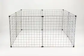 Cercadinho Cachorro,Porquinho Da Índia 120 cm (comprimento) x 120 cm (largura) x 60 cm (altura) Conectivos e Abraçadeiras (PRETO)