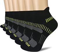 BERING Women's Cushioned Ankle Running Socks (6 Pairs) - Breathable, Moisture-Wicking Athletic Socks for Running, Gym, Walking