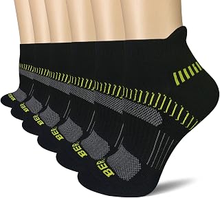 BERING Women's Cushioned Ankle Running Socks (6 Pairs) - Breathable, Moisture-Wicking Athletic Socks for Running, Gym, Walking