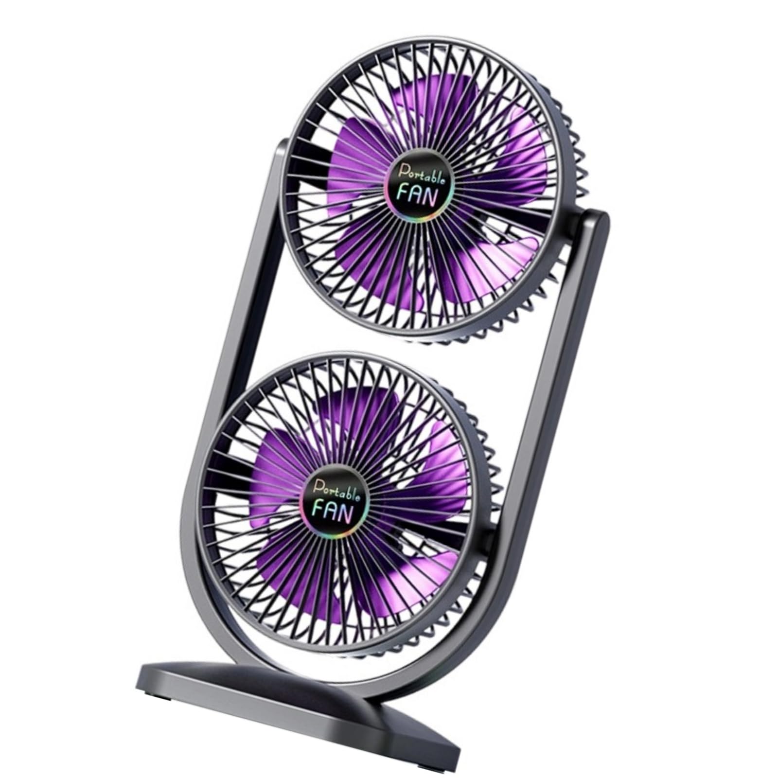 MURYE Rechargeable Twin Oscillating Fan ABS Construction Lightweight for Inside Outside Application Up to 8 Hours USB Powered Table Fan Strong Wind Stable Base for Small Areas
