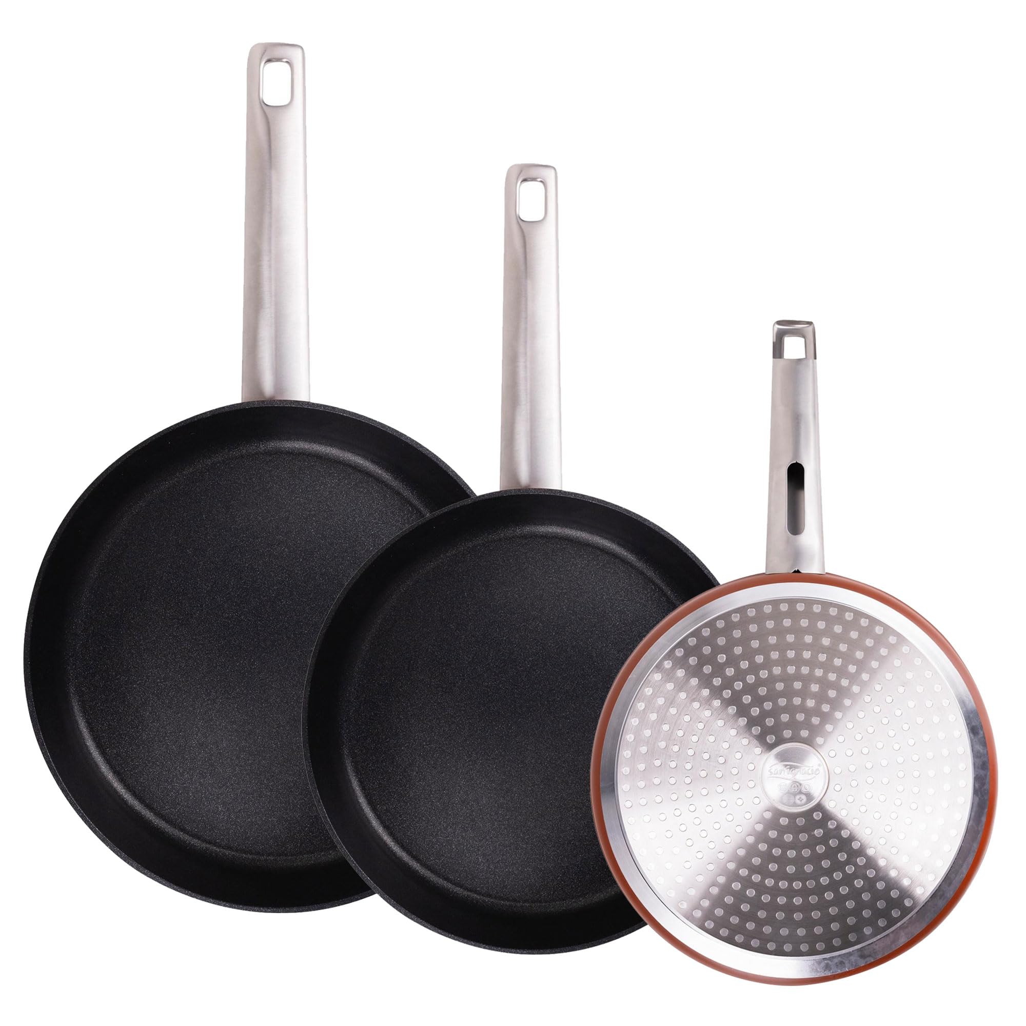 San Ignacio Juego de 3 Sartenes Ø24Ø28Ø30cm en Aluminio forjado AGROS