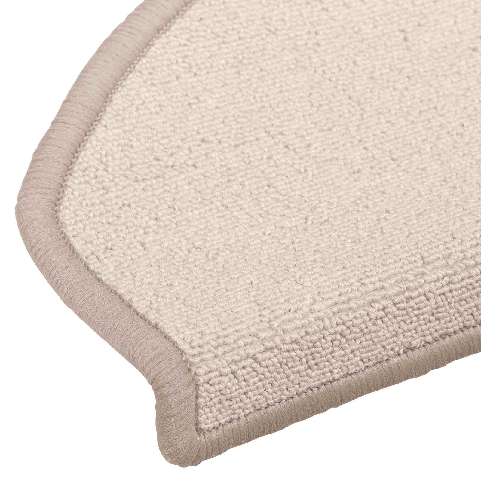 vidaXL Tapis d'escalier Auto-adhésifs 15 pcs Taupe 80 x 24,5 x 3,5 cm, Tapis de Marche semicirculaires, antidérapants, lavables, faciles à Installer, Couvre-Sol, déco Qui étouffe Le Bruit