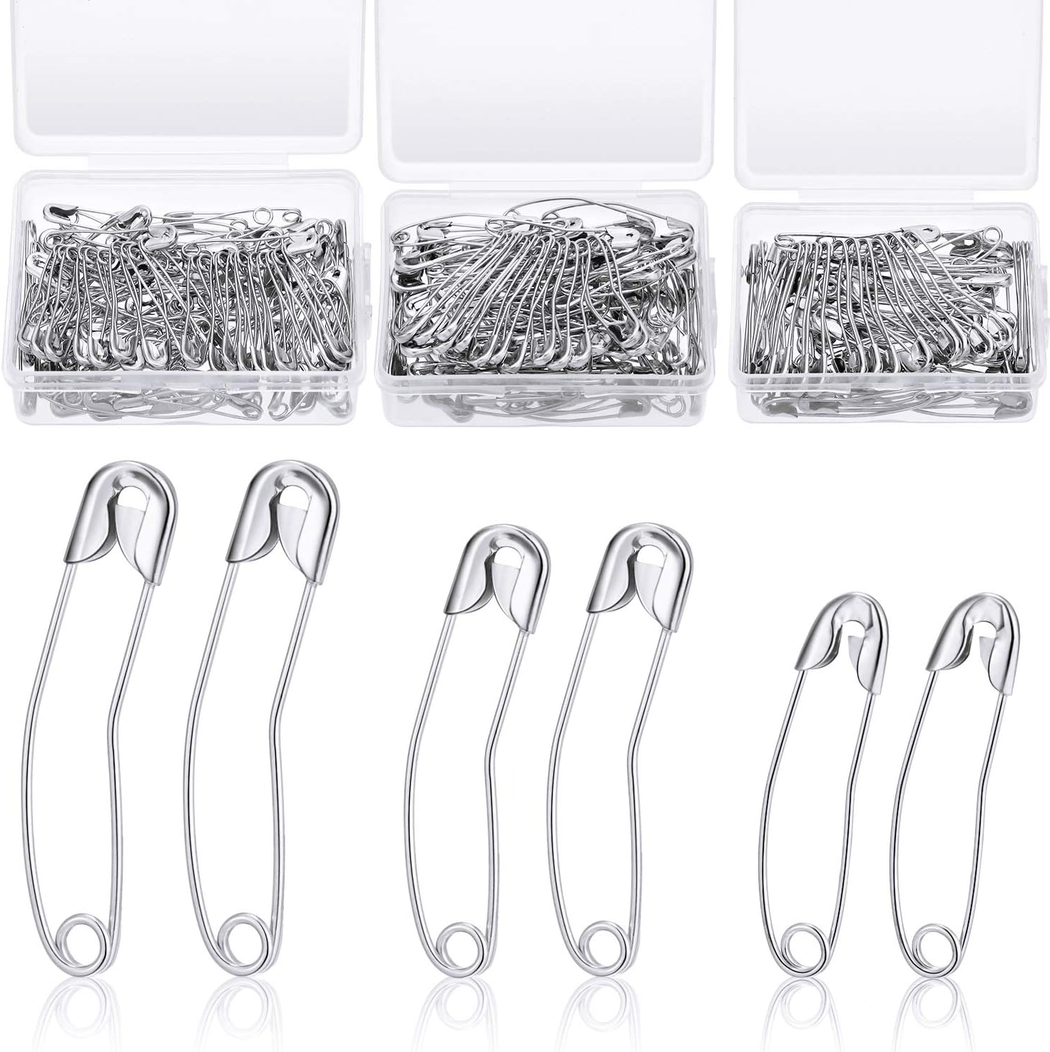 260 Pieces Curved Quilting Pins 3 Size Quilting Safety Pins