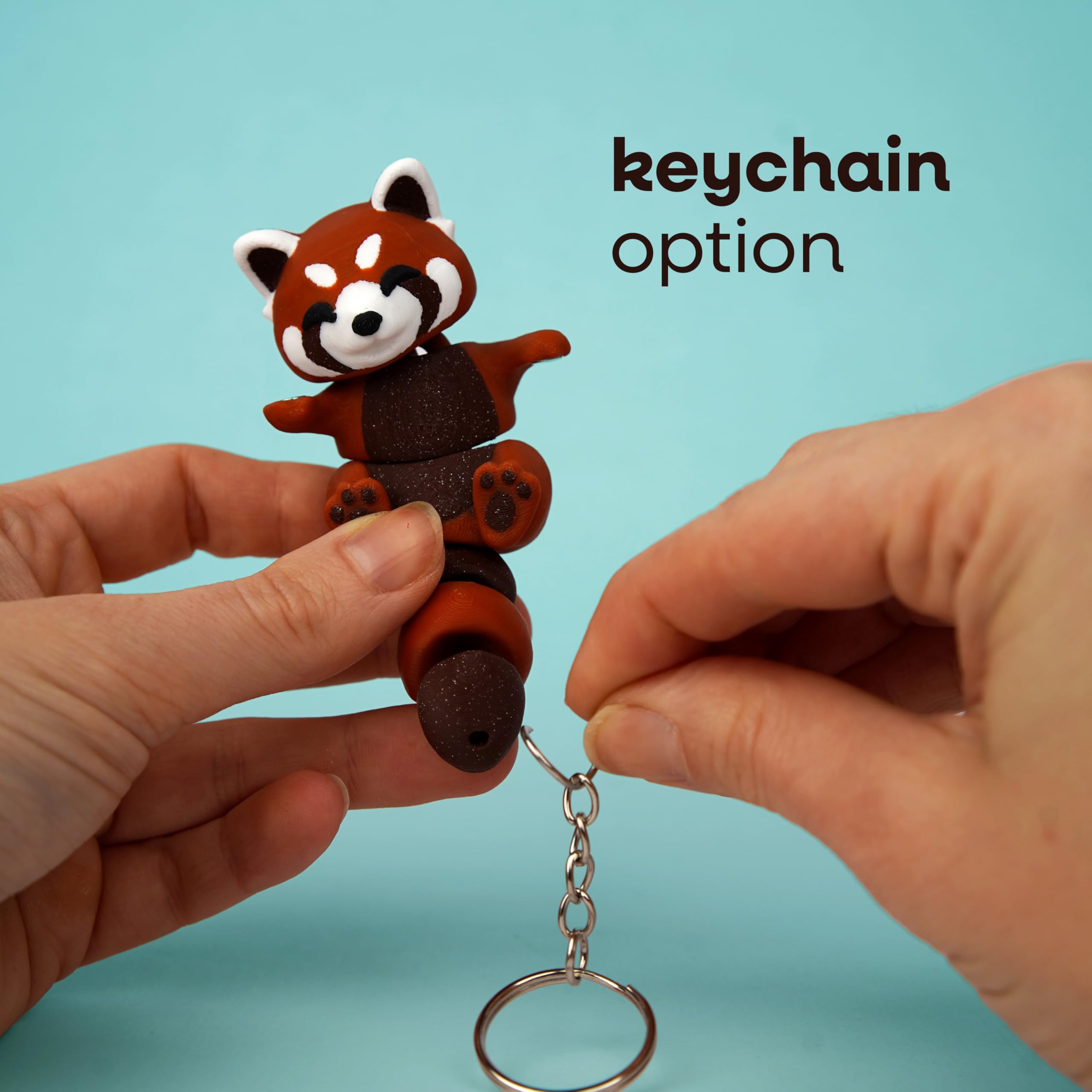 Magnetic Red Panda Keychain, Hand-Holding Animal Companion, Decorative Bag Charm 3
